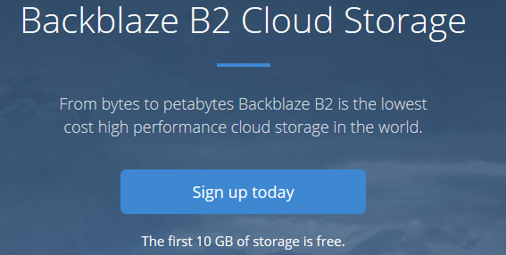 Sign up to backblaze