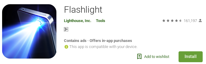 Flashlight with ads