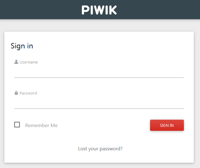 Piwik 3.0 new sign in page