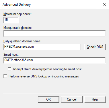 SMTP Virtual Server - Outbound Connections